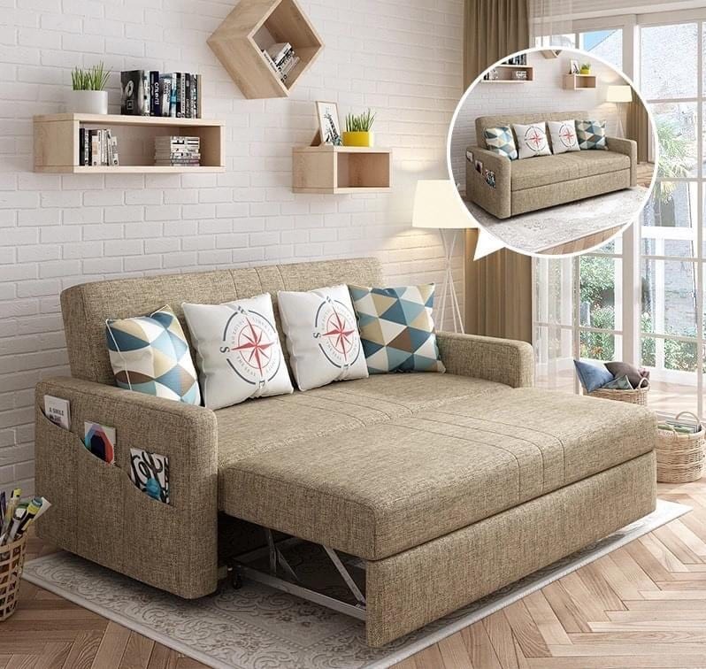 Sofa Giường Kéo Cao Cấp ZF351, KT 1m4