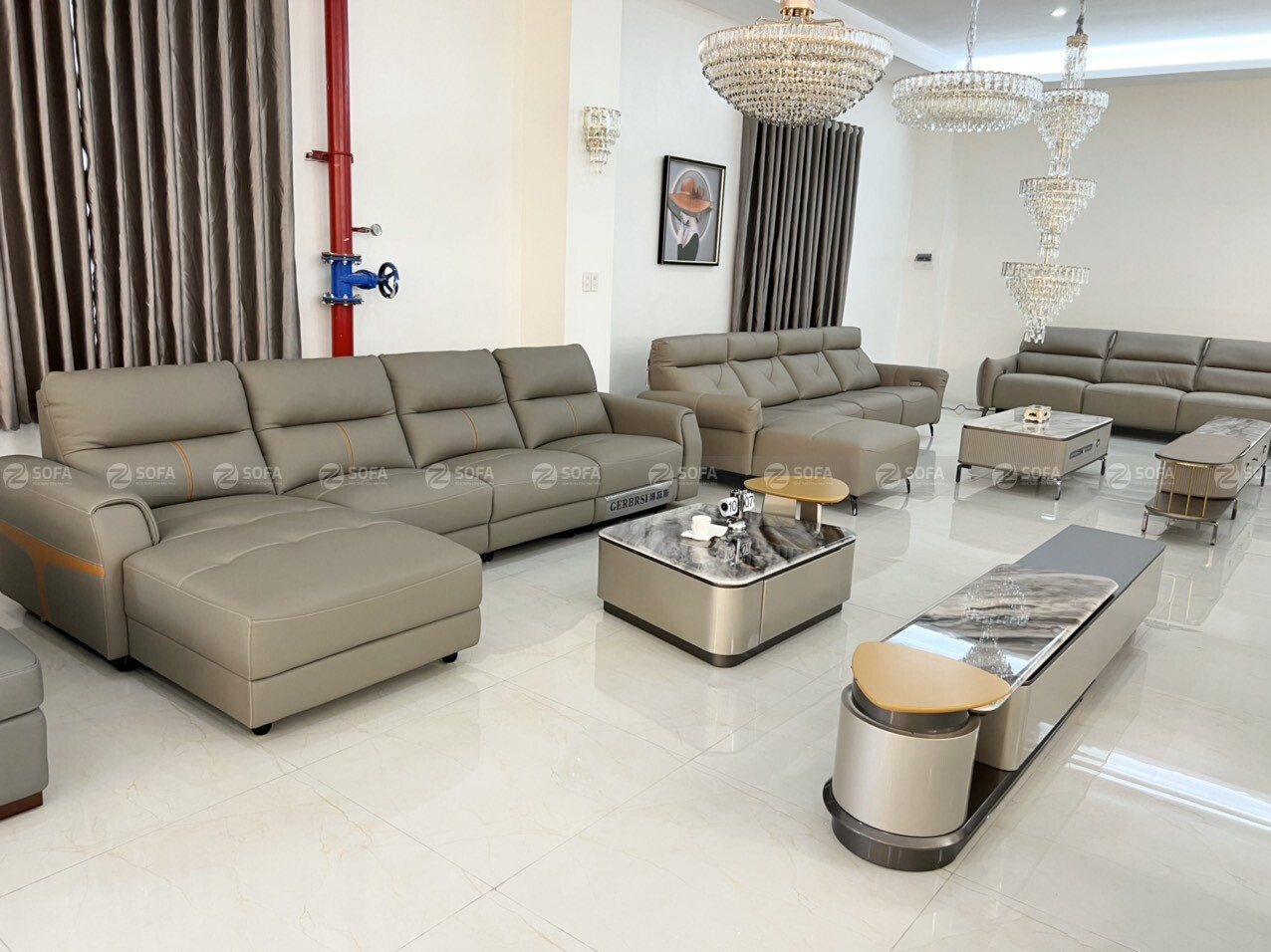 Sofa da bò nhập khẩu ZT239